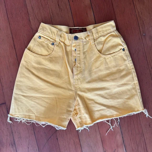 Vintage 80’s Yellow Bonjour Shorts - Picture 1 of 7